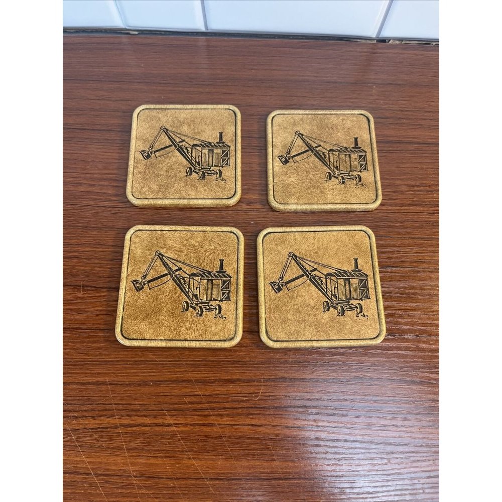 Vintage Matina Decor Products Antique Excavator Coasters Set of 4